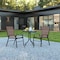 Flash Furniture 3PC Patio Set-23.75RD Glass Table, 2 Brown Chairs TLH-0701303C-BN-GG - alternate 1
